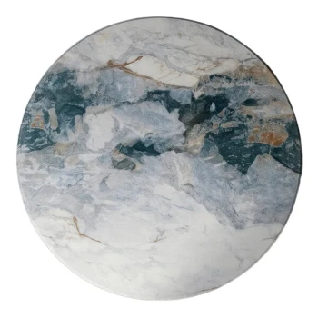 Superior Surfaces 24" Customizable Round Tuxedo Faux Marble Eased Edge Outdoor Table Top