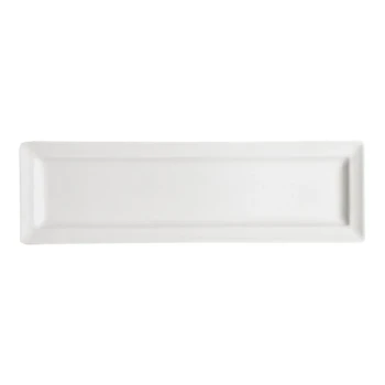 RAK Porcelain Classic Gourmet 11 3/8" x 4 3/4" Ivory Porcelain Rectangular Platter - 12/Case