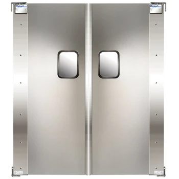 Curtron Service-Pro Series 20 Double Aluminum Swinging Traffic Door - 54" x 96" Door Opening