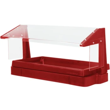 Cambro BBR480158 48" x 24" x 25" Red Buffet / Salad Bar with Free Standing Sneeze Guard