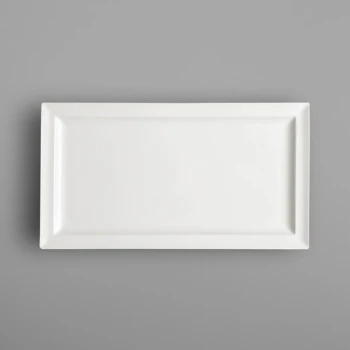 RAK Porcelain Classic Gourmet 13" x 9" Ivory Porcelain Rectangular Platter - 6/Case