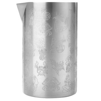 Barfly® M37079 21 oz. Tiki-Themed Double Wall Stainless Steel Mixing / Stirring Tin