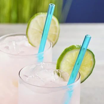 Franmara 8 7/8" Blue Acrylic Reusable Straw - 25/Case