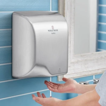 World Dryer L-973A SLIMdri Brushed Stainless Steel Surface-Mounted ADA Hand Dryer - 110-120V/208V/220-240V, 950W