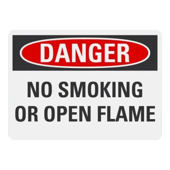 Lavex 10" x 7" Non-Reflective Adhesive Vinyl "Danger / No Smoking Or Open Flame" Safety Label
