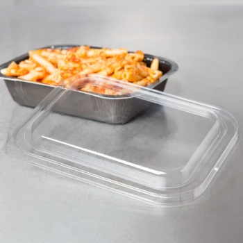 Solut 00049 6 3/4" x 5" Clear PET Smooth Wall Lid for Small Rectangle Tray - 300/Case
