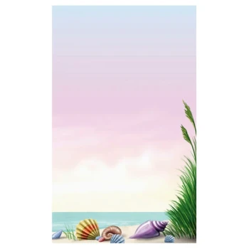 Choice 8 1/2" x 14" Menu Paper - Seafood Themed Coral Design Right Insert - 100/Pack