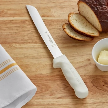 Dexter-Russell 13313 Sani-Safe 8" White Scalloped Bread Knife
