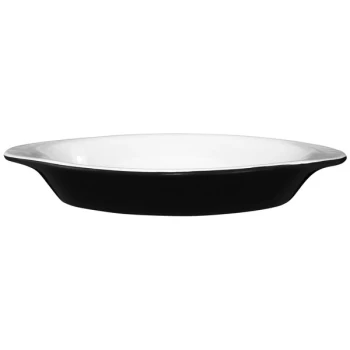 International Tableware 8 oz. Black and White Two-Tone Stoneware Rarebit - 36/Case