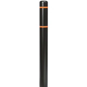 Innoplast BollardGard 4 11/16" x 52" Black Bollard Cover with Orange Reflective Stripes BC452BKO