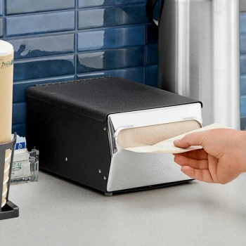 Dixie Black Fullfold Countertop Napkin Dispenser with Chrome Faceplate