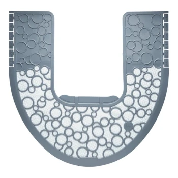 Fresh Products P-Shield FCM-F-000I006M-GRY Gray / White Disposable Toilet Floor Mat - 6/Case