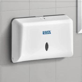 Lavex White Mini C-Fold / Multifold Paper Towel Dispenser
