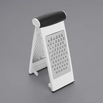 OXO 32780 Good Grips 9" Etched Stainless Steel Two-Fold White Plastic Grater with Non-Slip Handle