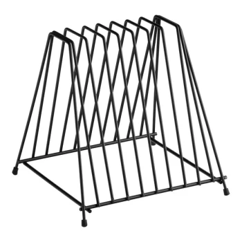 Choice 10-Slot Black Wire Cutting Board Storage Rack