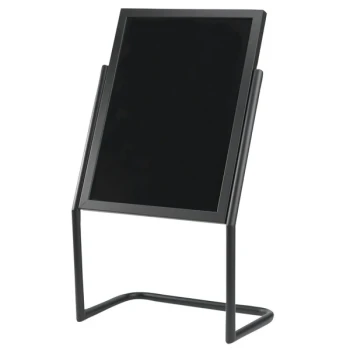 Aarco P-17BK Black 25" x 48" Double Pedestal Sign Stand with Markers