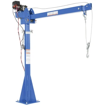 Vestil WTJ-20-4-DC 2,000 lb. Battery-Powered Jib Lift Crane with 360-Degree Swivel, 106 1/2" Height, and 87 1/4" Reach