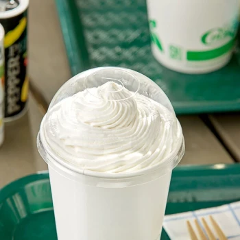 EcoChoice 9, 12, 16, 20, 22 oz. Translucent Compostable PLA Paper Cold Cup Dome Lid with Hole - 50/Pack