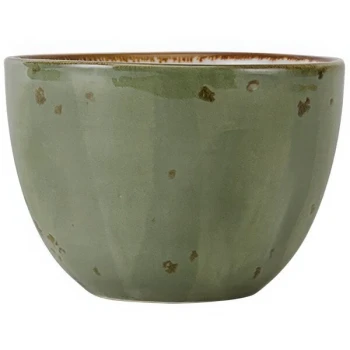 Tuxton GGO-040 TuxTrendz Artisan Geode Olive 12.5 oz. China Bouillon Cup - 24/Case