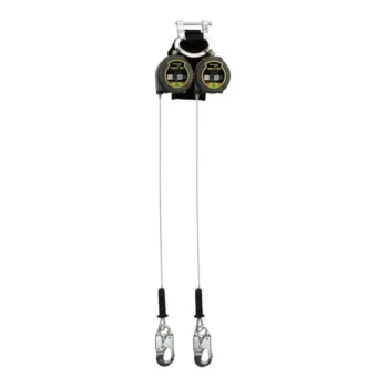 Honeywell Miller TurboLite+ Edge 9' Twin Personal Fall Limiter with Aluminum Locking Rebar Hooks MTL-LEP2-68/9FT
