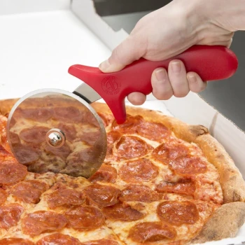 American Metalcraft 4" Stainless Steel Pizza Cutter with Red Handle PIZR2