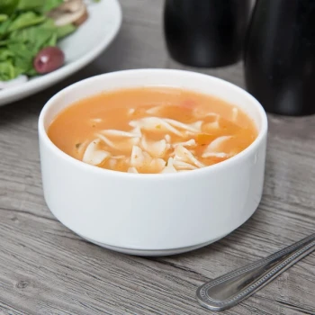 Schonwald 9302928 Event 9.5 oz. Continental White Porcelain Stacking Bouillon Cup - 12/Case