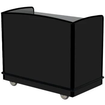 Lakeside 8702B Stainless Steel One Shelf Full-Service Hydration Cart with Flat Top and Black Laminate Finish - 43 3/4" x 25 3/4" x 38 1/4"