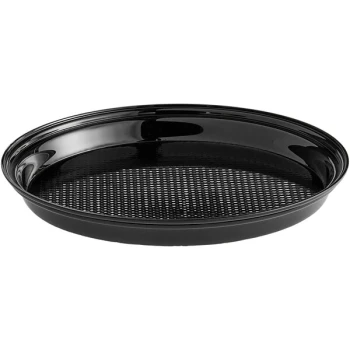 Delfin from Steelite International DFTRD13P10 13" x 1" Round Black Acrylic Prism Tray