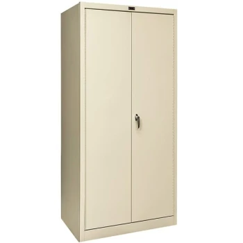 Hallowell 36" x 18" x 72" Tan Storage Cabinet with Solid Doors - Assembled 415S18A-PT
