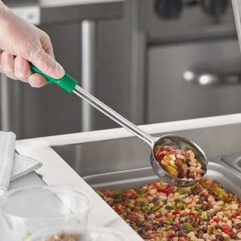 Choice 4 oz. Green Solid Portion Spoon