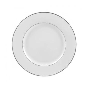10 Strawberry Street DSL0004 7 3/4" Double Line Silver Porcelain Salad / Dessert Plate - 24/Case