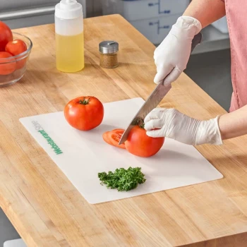 WebstaurantStore 18 inch x 12 inch Flexible Cutting Board Mat with Logo - 6/Pack