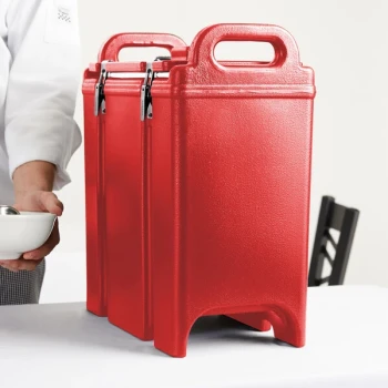 Cambro 350LCD158 Camtainer® 3.375 Gallon Hot Red Insulated Soup Carrier
