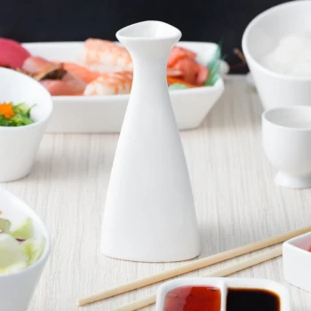 10 Strawberry Street WTR-SAKEBTL Whittier 5 oz. White Porcelain Sake Bottle - 12/Case