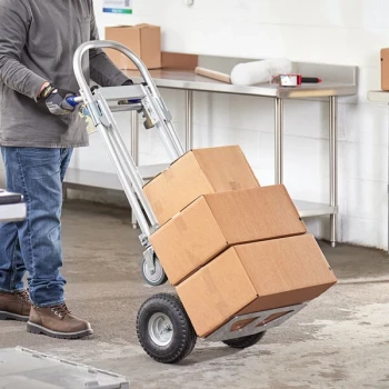 Lavex 750 lb. 2-in-1 Convertible Hand Truck with Pneumatic Wheels