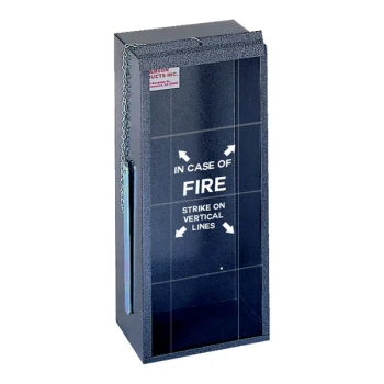 JL Industries C5013N20-SC Economyline Series Gray Hammertone Steel Surface-Mount Cabinet for Select Fire Extinguishers with Scored Acrylic Front - 2/Case