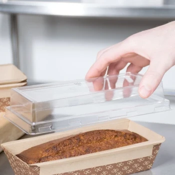 Solut 00072 8 3/4" x 4 3/8" Clear PET Smooth Wall Lid for Loaf Pan - 370/Case