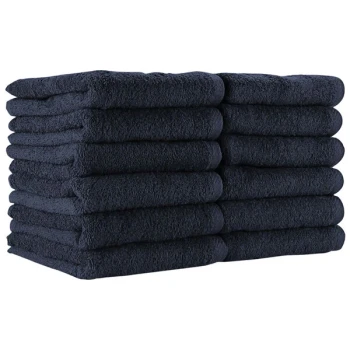 Hospeco 16" x 27" 100% Ring Spun Cotton Navy Bleach-Safe Hand Towel 2.5 lb. - 180/Case