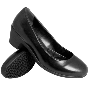 Genuine Grip® 8400 Women's Size 7.5 Medium Width Black Water-Resistant Soft Toe Non-Slip Dress Shoe