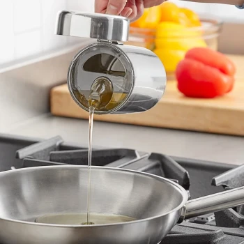Choice 16 oz. Stainless Steel Oil Container with Pourer