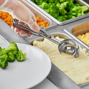 Choice Round Stainless Steel Squeeze Handle Disher - 4 oz.