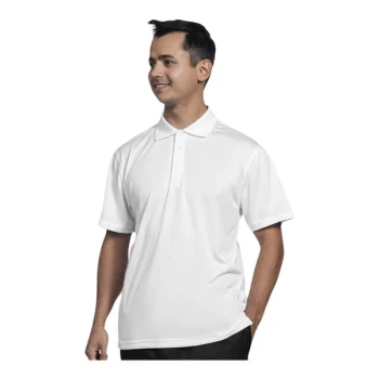 Uncommon Chef 50TJ01-R Men's Customizable White Short Sleeve Moisture Wicking Polo Shirt - Polyester - L