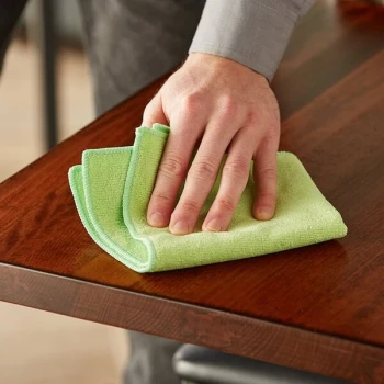 Lavex 12" x 12" Green Microfiber General Purpose Cloth - 12/Case