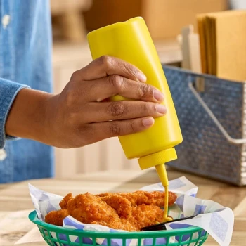 Choice 12 oz. Yellow Squeeze Bottle - 6/Pack
