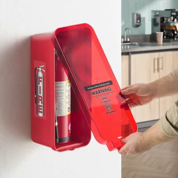 Cato 95552 Warrior Red Surface-Mounted Fire Extinguisher Cabinet with Red Pull-Cover for 2 1/2 lb. or 5 lb. Fire Extinguishers
