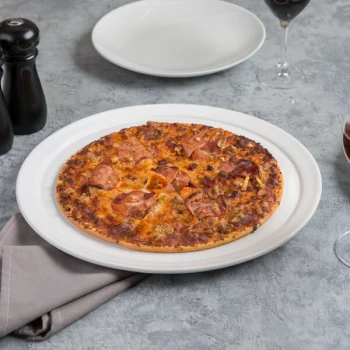 American Metalcraft CERAM14 14" White Ceramic Pizza Serving Tray