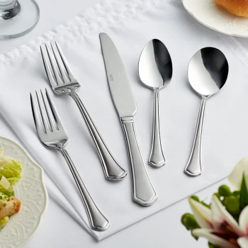 Acopa Sienna 18/0 Stainless Steel Heavy Weight Flatware Set with Service for 12 - 60/Pack