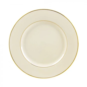 10 Strawberry Street CGLD0004 7 3/4" Cream Double Gold Line Porcelain Salad / Dessert Plate - 24/Case