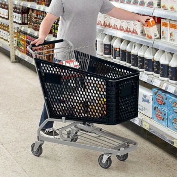 Regency Black Plastic Grocery Cart - 5.8 Cu. Ft.