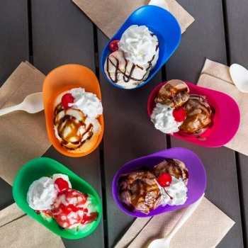 8 oz. Assorted Color Mini Baseball Helmet Ice Cream / Snack Bowl - 300/Case